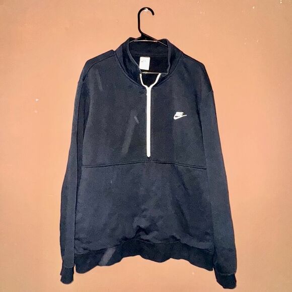 Nike Men's Vintage Black 1/2 Zip Pullover Athletic Fleece Jacket - Size XL - Picture 3 of 7
